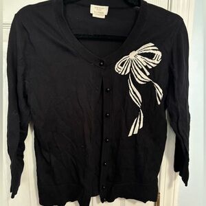 Kate Spade black bow cardigan size large